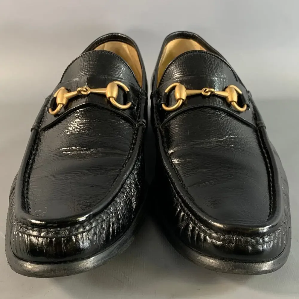 GUCCI Size 9.5 Black 115316 Leather Penny Loafer Loafers